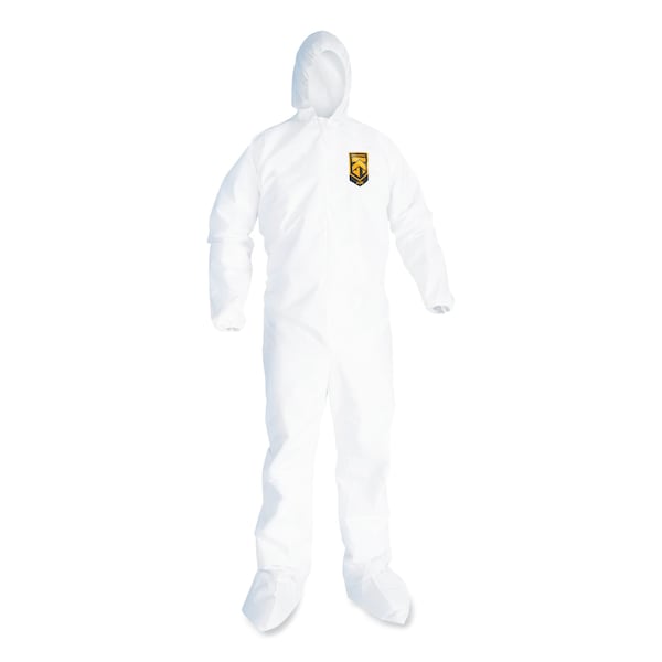 Disposable Coveralls, Large, MICROFORCE* Barrier SMS Fabric, White, 24 PK